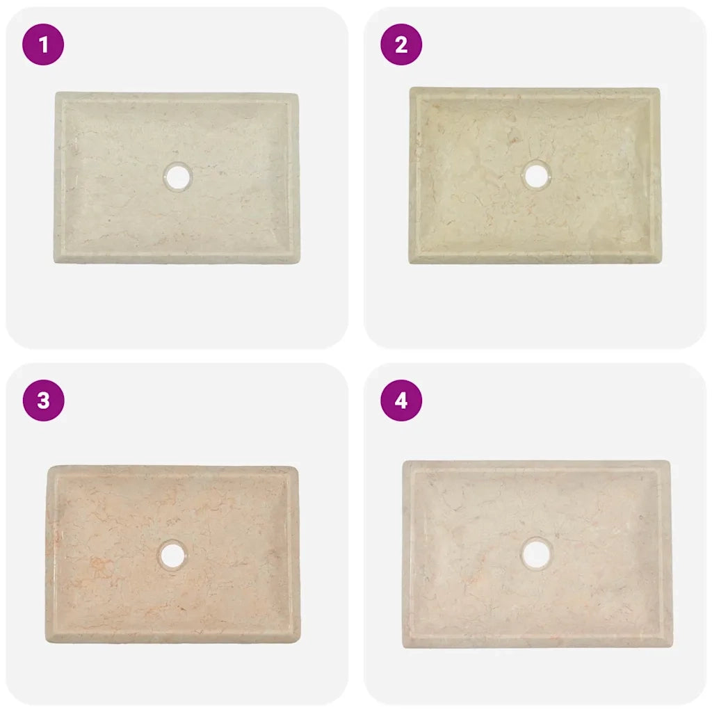 Lavandino Crema 50x35x10 cm in Marmo cod mxl 47303