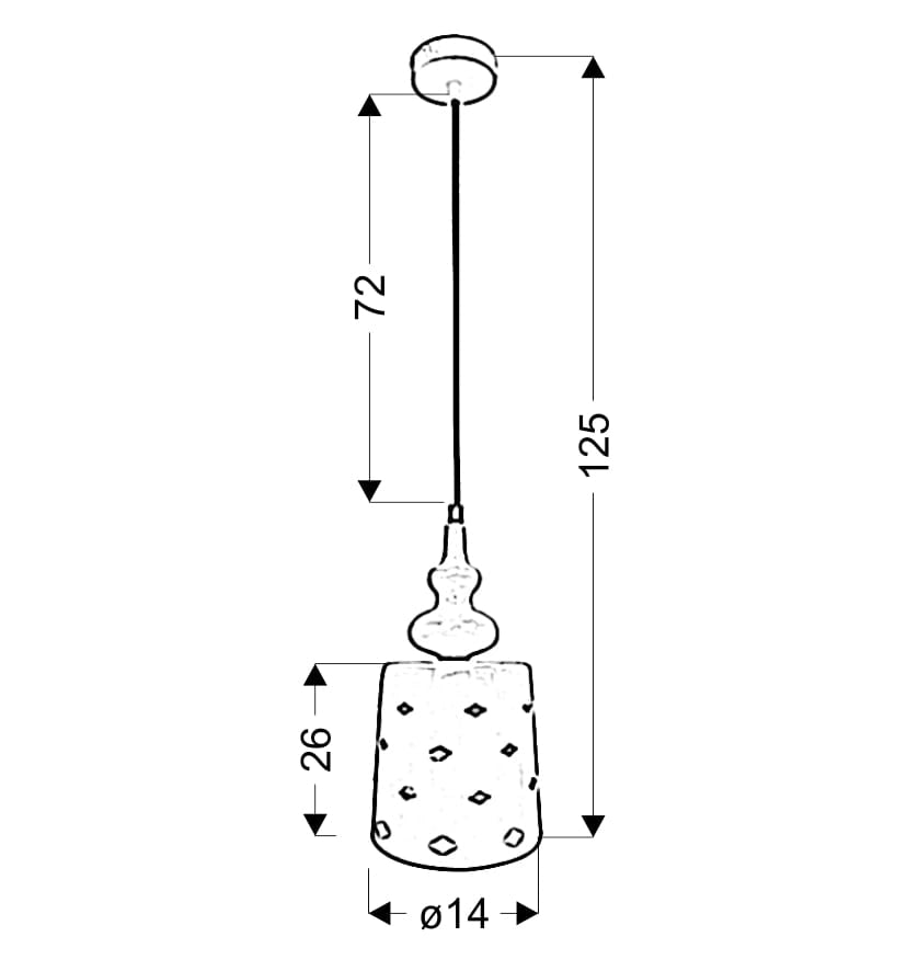 Lampada sospensione Candellux HAMP bianca metallo E27 Ø14