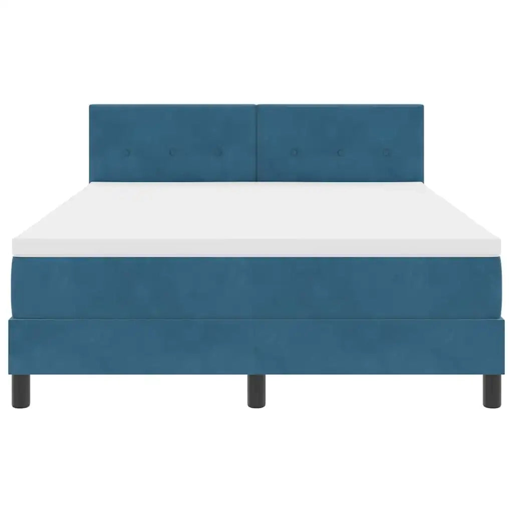 Letto a Sorgente LED con led Blu Scuro 160 x 200 cm Velluto 3342666