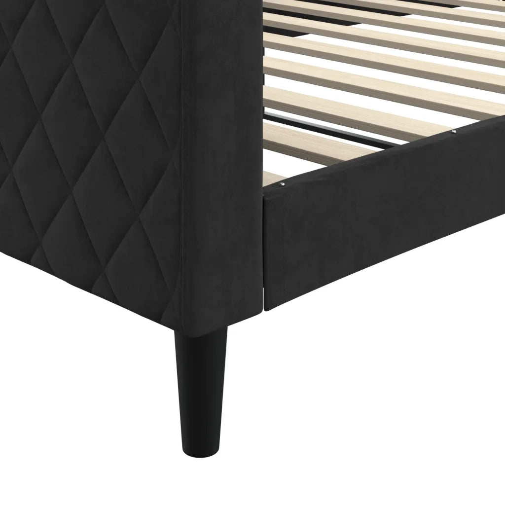 Letto singolo | Letto per adulti | Letto da Giorno Nero 100x200 cm in Velluto