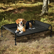 Honden Letto Outdoor Elevato, Letto per Cani all'Aperto, Raffreddato, Lavabile e Robusto con Buona Circolazione dell'Aria, Nero, M, 107 x 76 x 31 cm