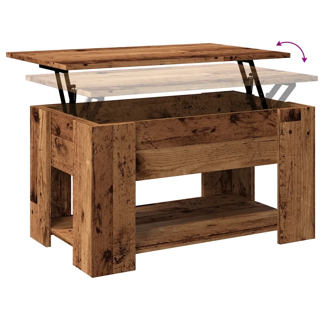 Tavolino da Salotto-Tavolino da soggiorno-Tavolo Legno Antico 79x49x41 cm Legno Multistrato