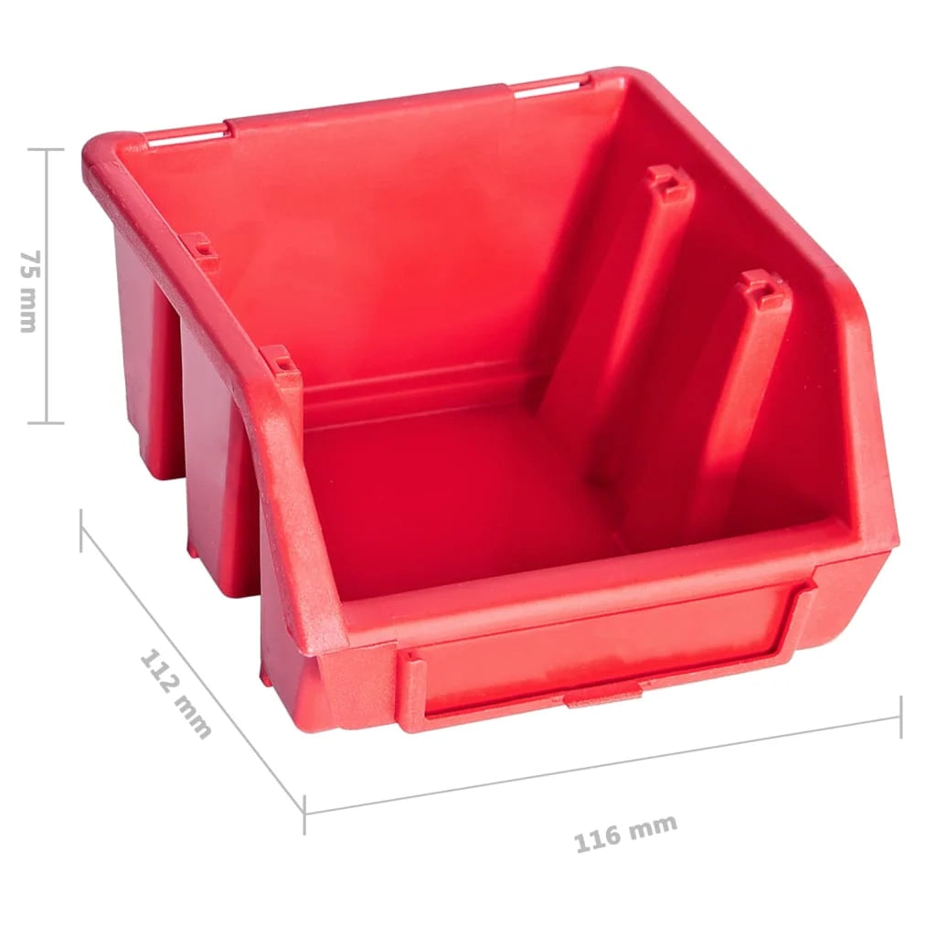 Kit contenitore portaoggetti e pannello da parete da 141 pezzi rosso e nero 02_0003846