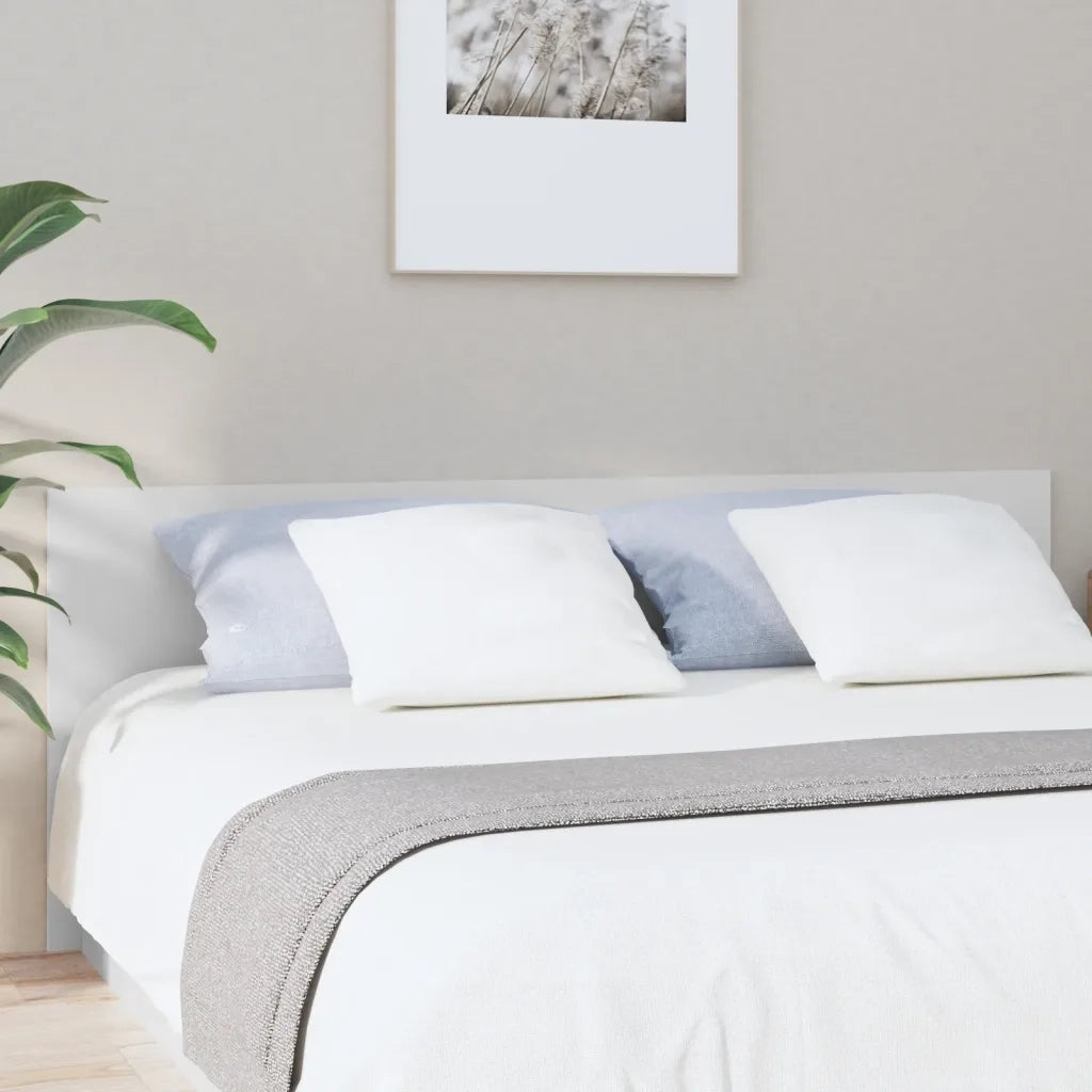 Testiera per Letto Bianca 200x1,5x80 cm in Legno Multistrato 811043