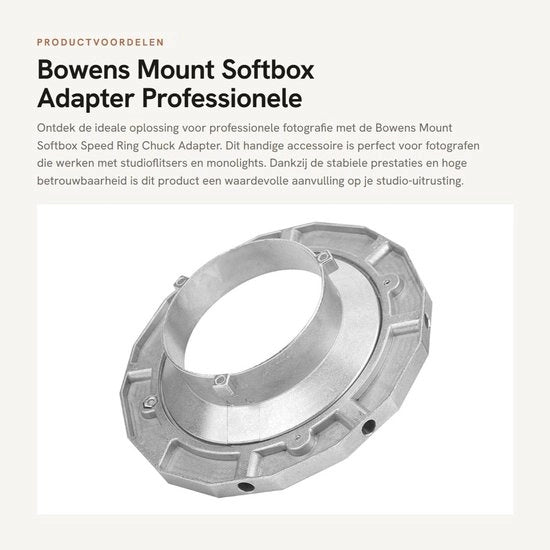 Adattatore per Softbox per Montaggio Bowens - Accessorio fotografico professionale - Argento - Prestazioni stabili - Adatto per flash studio - Dimensioni compatte