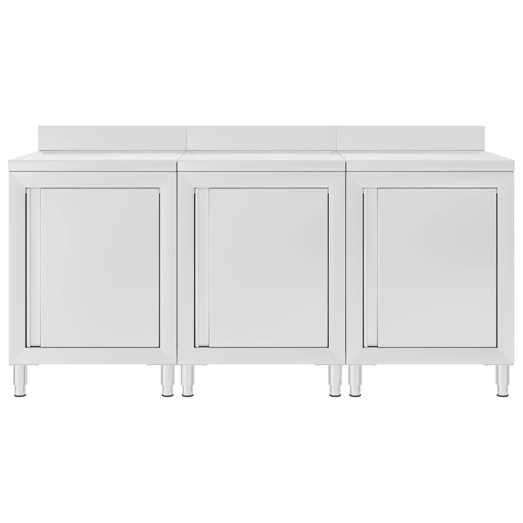 Tavolo da lavoro commerciale con mobiletto 180 x 60 x 96 cm acciaio inox 02_0001901