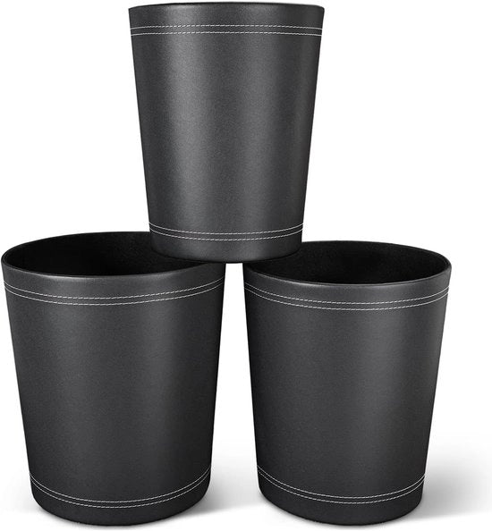 Borse per la raccolta rifiuti in stile ufficio - nero - set da 3 - pelle