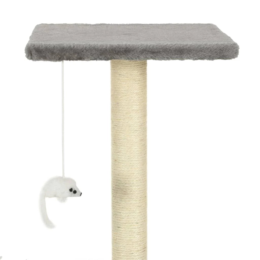 Tiragraffi albero per gatti cuccia per gatti peluche in sisal 95 cm grigio 3702242