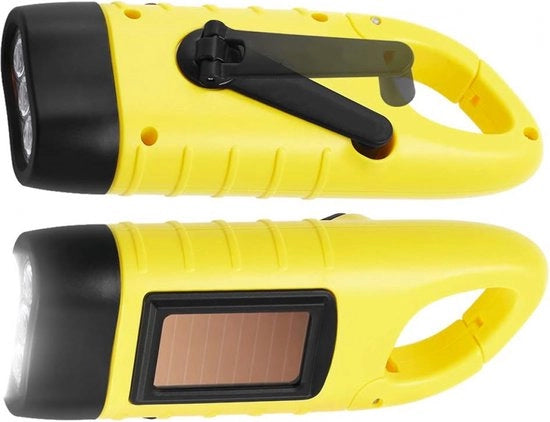 Lanterna a LED pieghevole con dinamo - 2 pezzi - a mano - con LED pieghevole con dinamo - 3 LED Lanterna - impermeabile - per campeggio, outdoor, sacco da arrampicata, escursione