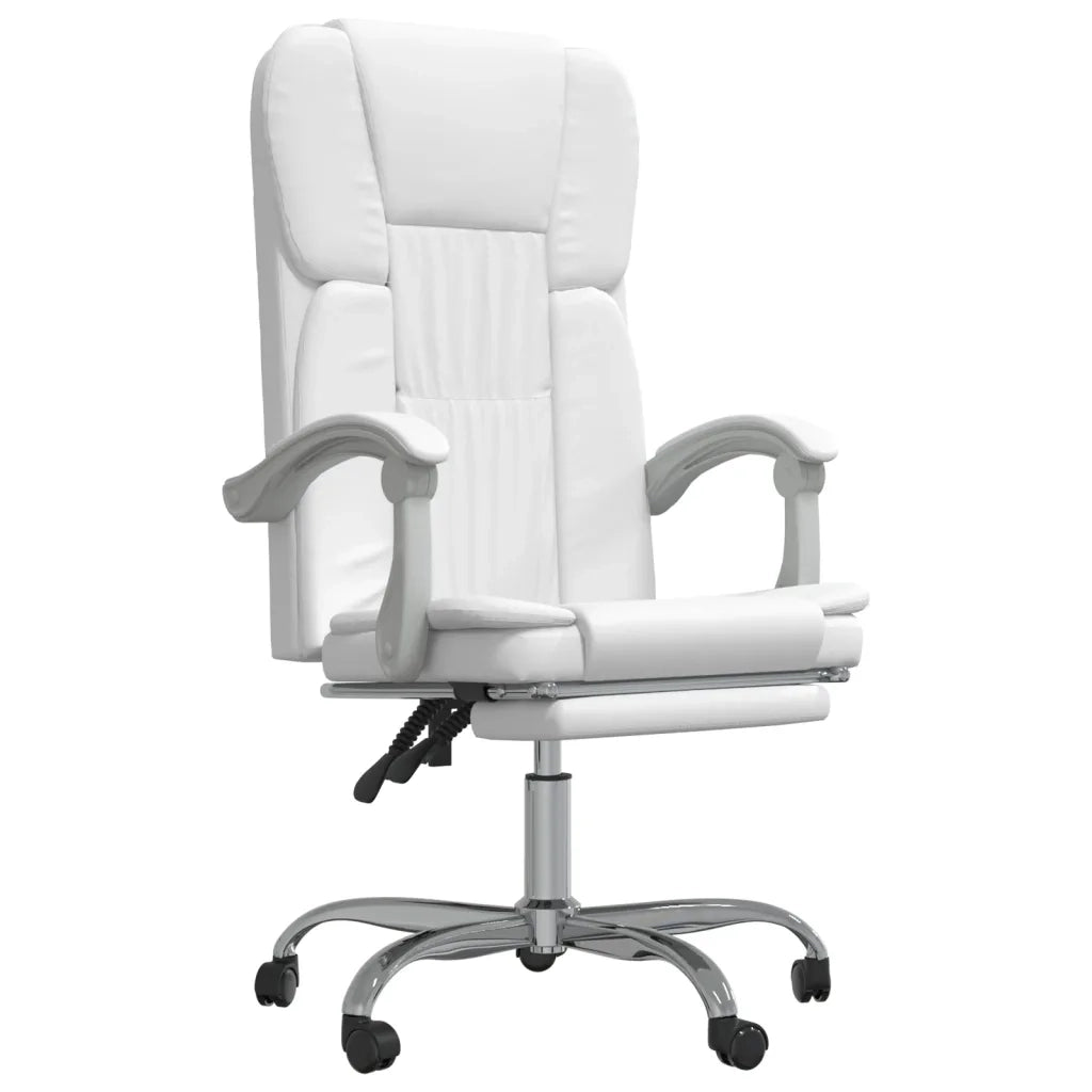 Poltrona da Ufficio Reclinabile Bianca in Similpelle cod mxl 12757