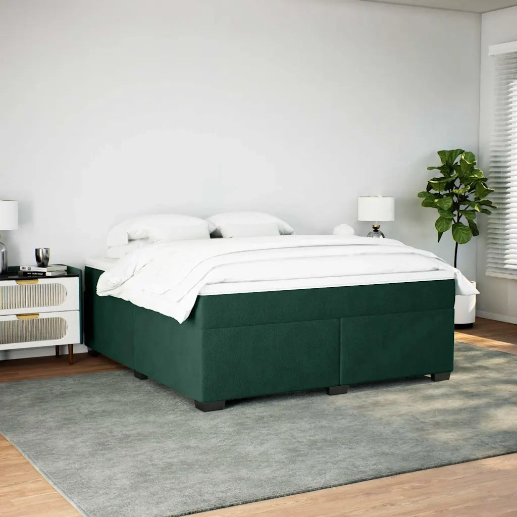Giroletto a Molle con Materasso Verde Scuro 180x200 cm Velluto 3285302