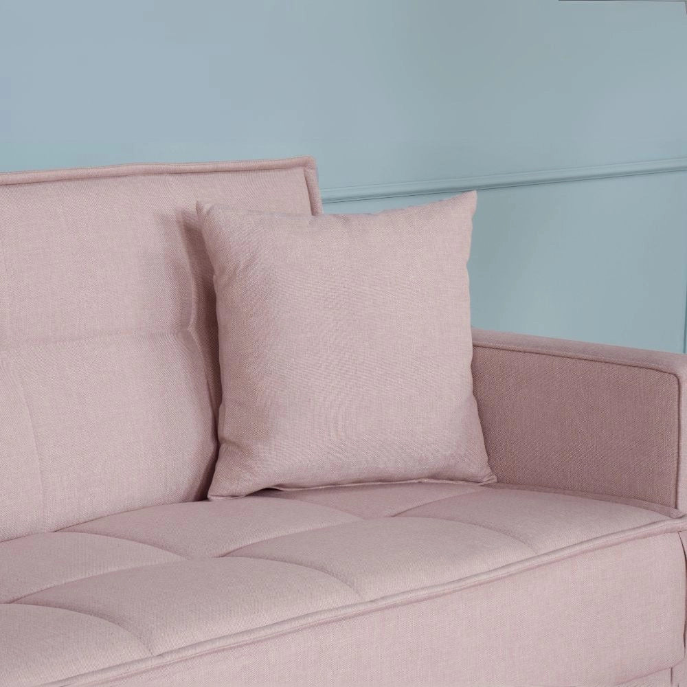 Divano letto contenitore Legen 3 posti in vellutino rosa antico 12-450