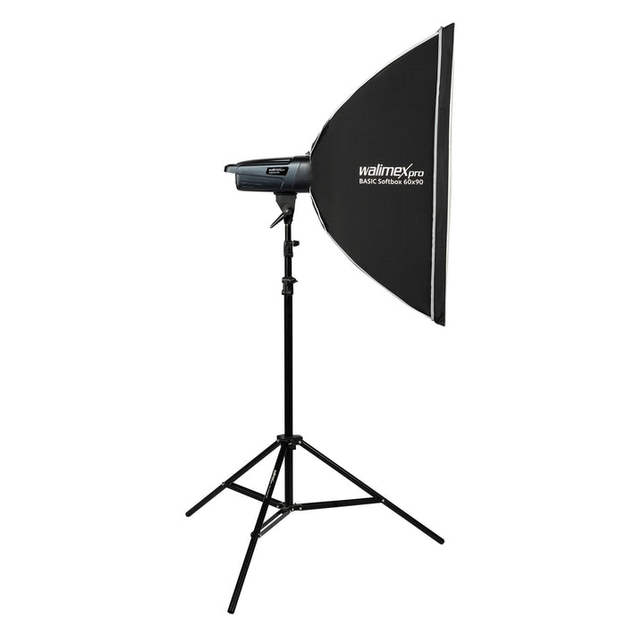 Emerger 200 Set flash fotografico con potenza di 200 Ws, con radio a 2,4 GHz, softbox 60 x 90 cm e treppiede per luci, inclusa borsa per il trasporto