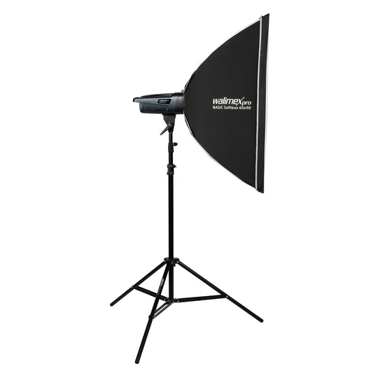 Emerger 200 Set flash fotografico con potenza di 200 Ws, con radio a 2,4 GHz, softbox 60 x 90 cm e treppiede per luci, inclusa borsa per il trasporto