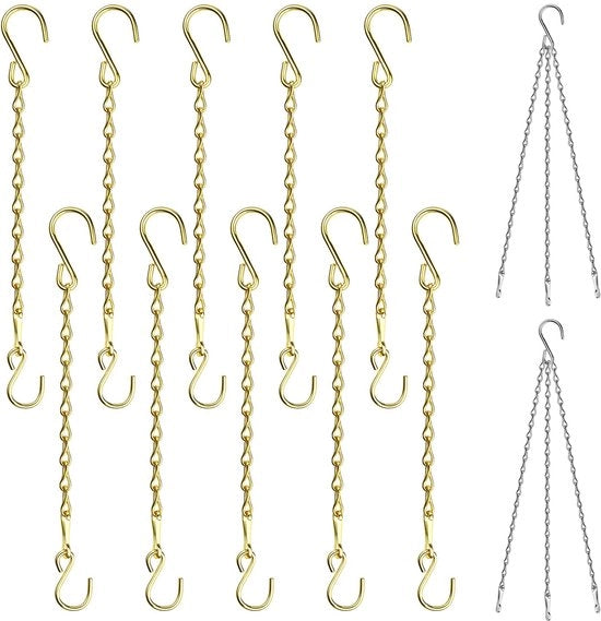 Set di 12 catenelle da appendere, catenella per appendiabiti all'interno (29 e 39 cm), appendiabiti per piante all'esterno, appendiabiti per piante esterne