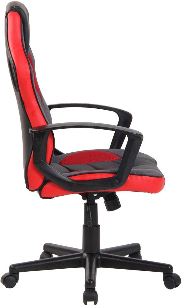 Sedia da ufficio ergonomica Glendale in similpelle nero/rosso