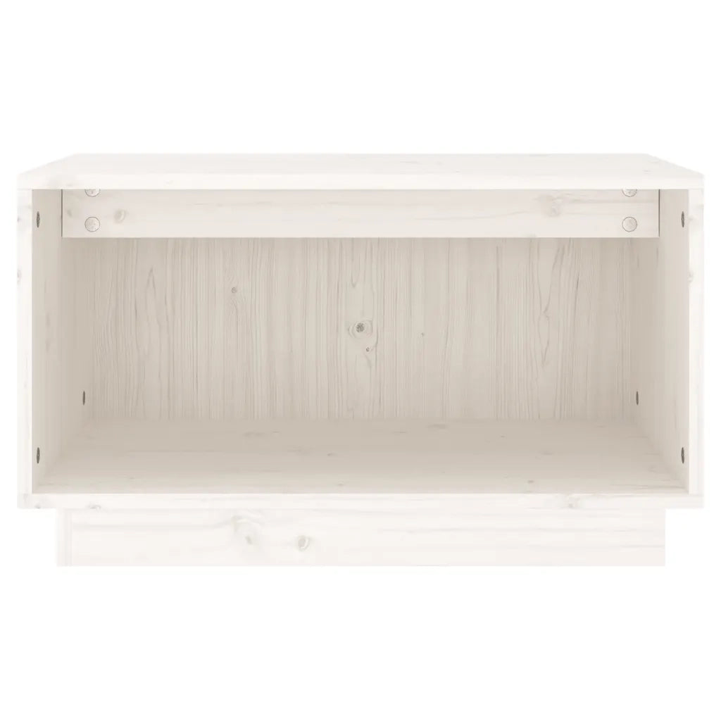 Mobile Porta TV Bianco 60x35x35 cm in Legno Massello di Pino 813825
