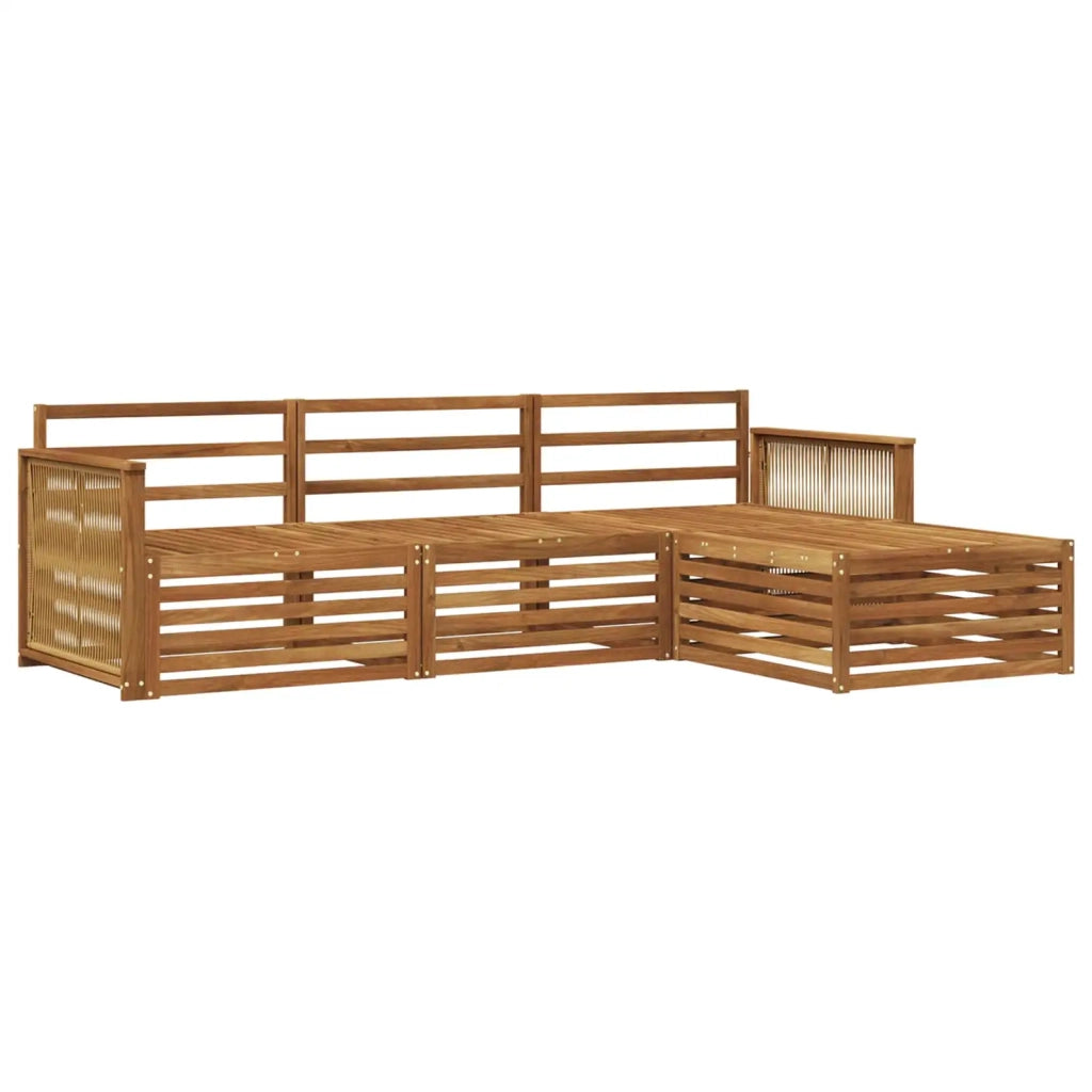 Set di divani da esterno 4 pz Naturale Legno di Acacia Massello 3383207