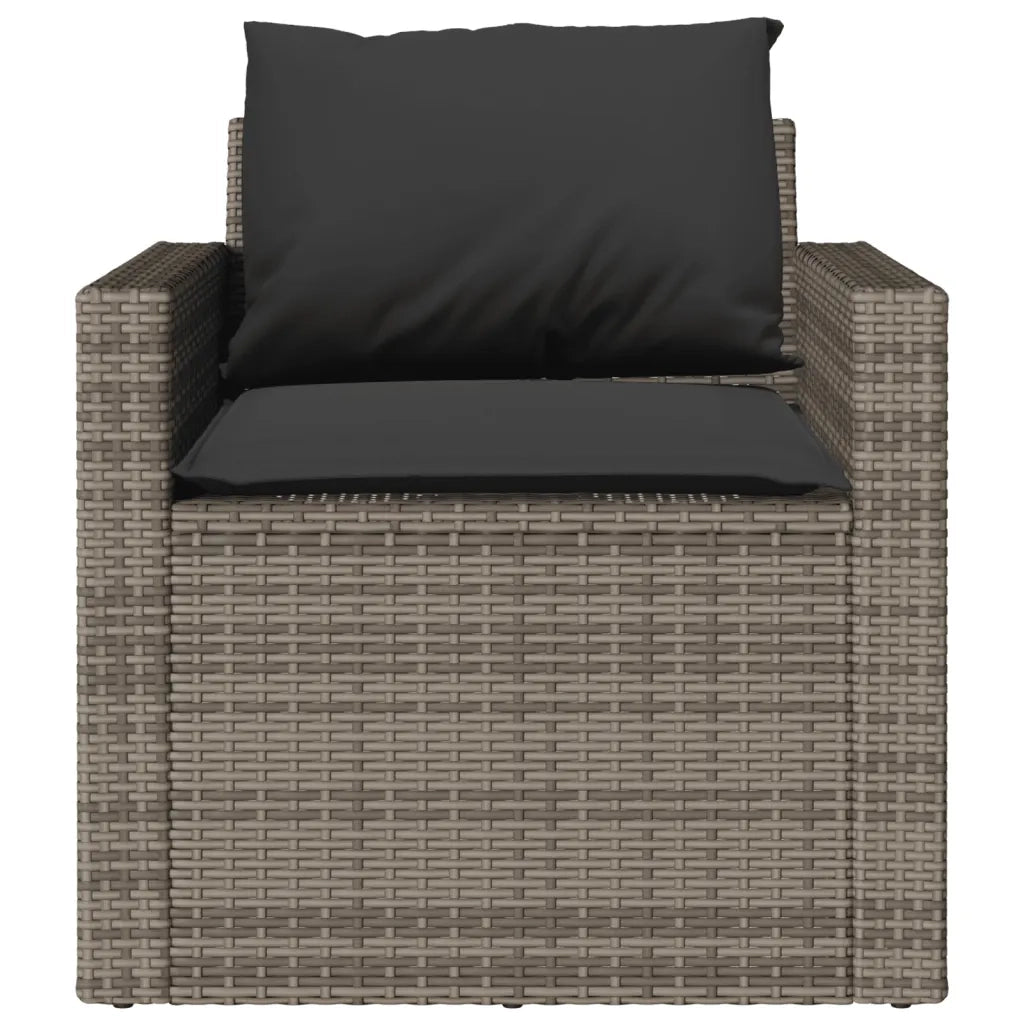 Set Divani da Giardino 4 pz | Set Salotto da Giardino con Cuscini in Polyrattan Grigio