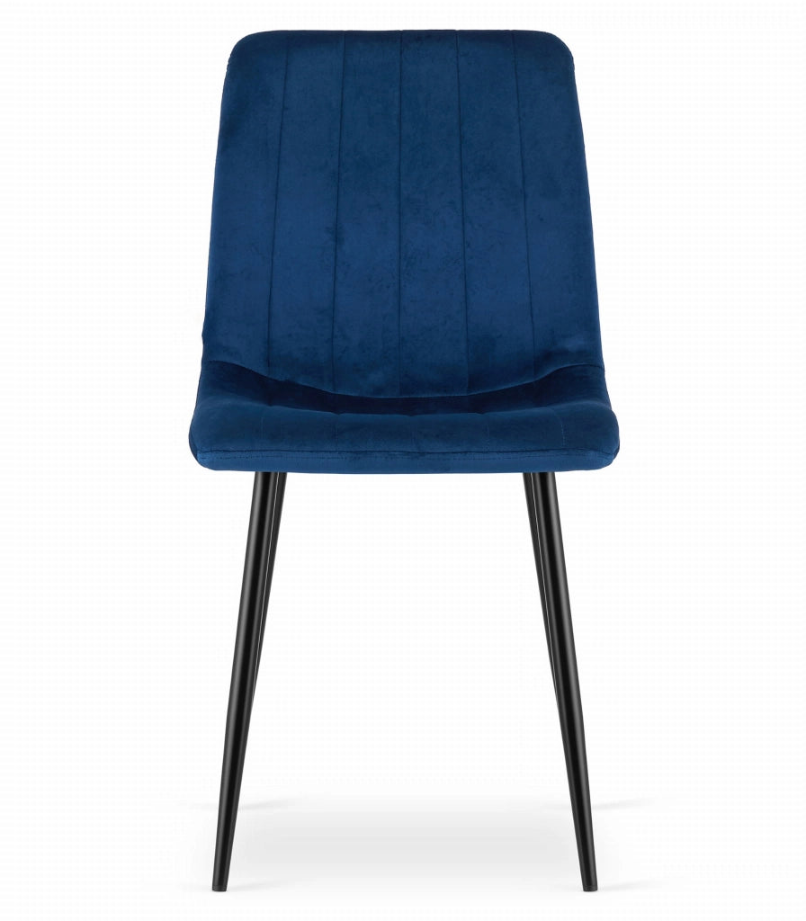 Sedia VALORA JEWA - Design ergonomico in velluto blu navy x 4