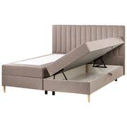 Divano letto matrimoniale con contenitore sollevabile imbottito con testiera 180 x 200 cm tortora