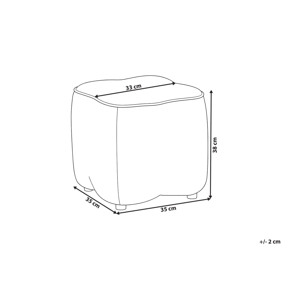 Pouf in tessuto azzurro, 35 x 35, poggiapiedi, elemento decorativo per soggiorno e camera da letto