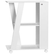Carrello da Cucina Portavivande con 2 Ripiani ¨C Minimal ¨C Legno Bianco 60x38x77