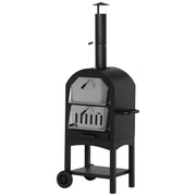 Forno Pizza a Carbone per Esterno ¨C zephmum ¨C Grigio Nero con Ruote e Termometro