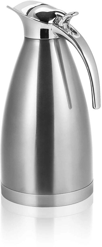 Casseruola in acciaio inossidabile - Isolamento a doppia parete a vuoto - 2 litri - Conservazione del calore fino a 12 ore - Stile elegante - Adatto per il caffè