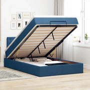 Pouf Letto con Materasso Blu 120x200 cm in Tessuto 3311621