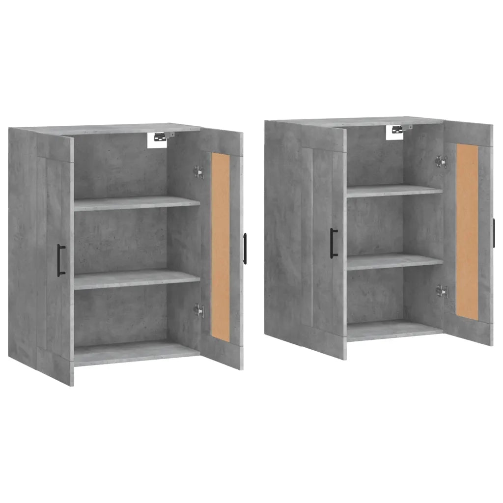 Armadietti a Parete 2 pz Grigio Cemento in Legno Multistrato 3198029