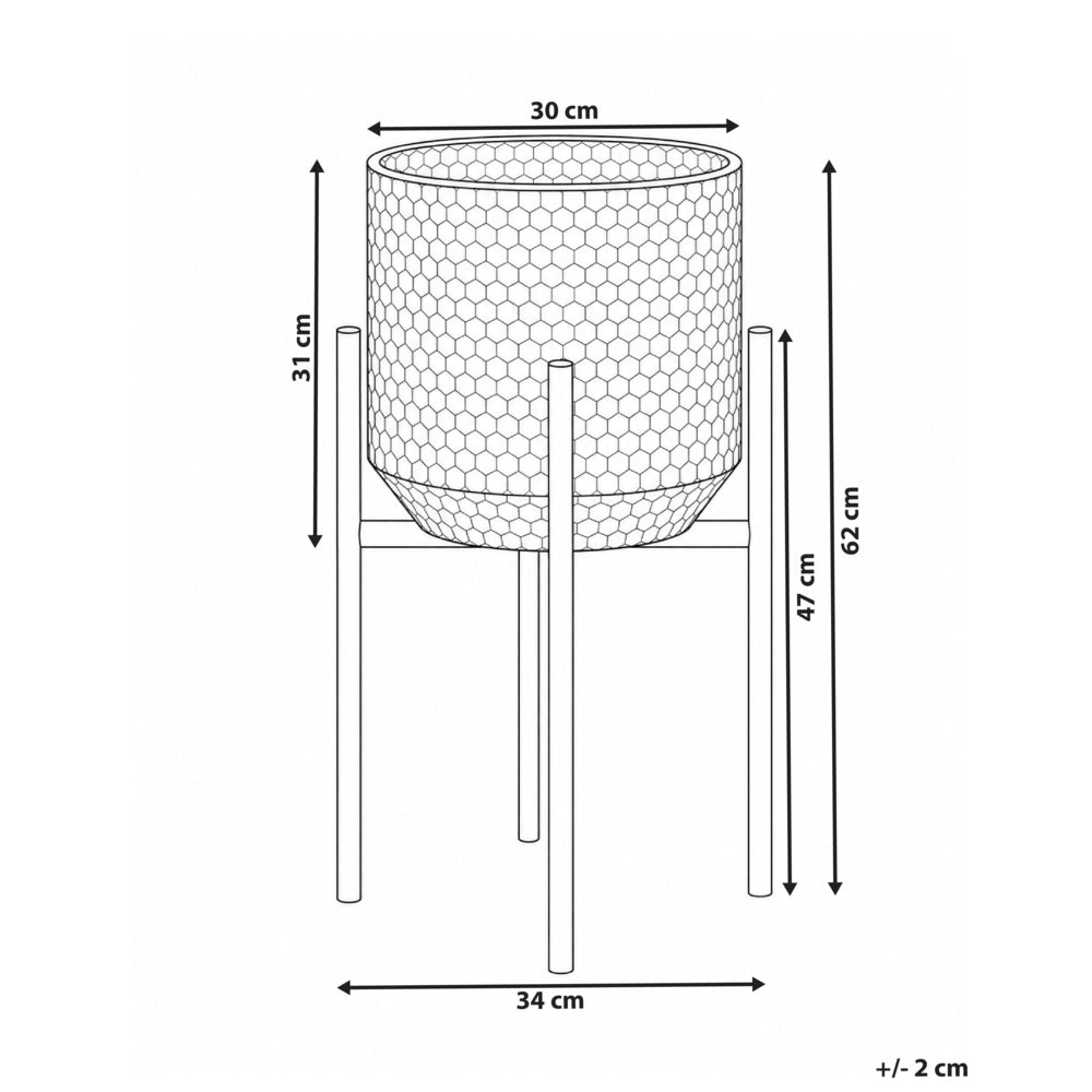 Portavasi in ferro nero, 34 x 34 x 62 cm, per interni, in metallo, stile industriale, per il soggiorno