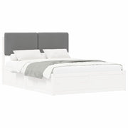 Letto matrimoniale | Letto per adulti | Letto con Testiera Rivestita Grigio chiaro 135 x 190 cm