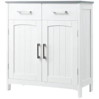 kleankin Mobiletto Bagno con 2 Ante, 2 Cassetti e Ripiano Regolabile, in MDF, 68x33x76cm