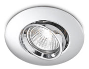 GFA002- FARETTO AD INCASSO ALLUMINIO FINITURA CROMO 1 LUCE ATTACCO GU10 ORIENTABILE