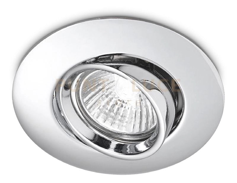GFA002- FARETTO AD INCASSO ALLUMINIO FINITURA CROMO 1 LUCE ATTACCO GU10 ORIENTABILE