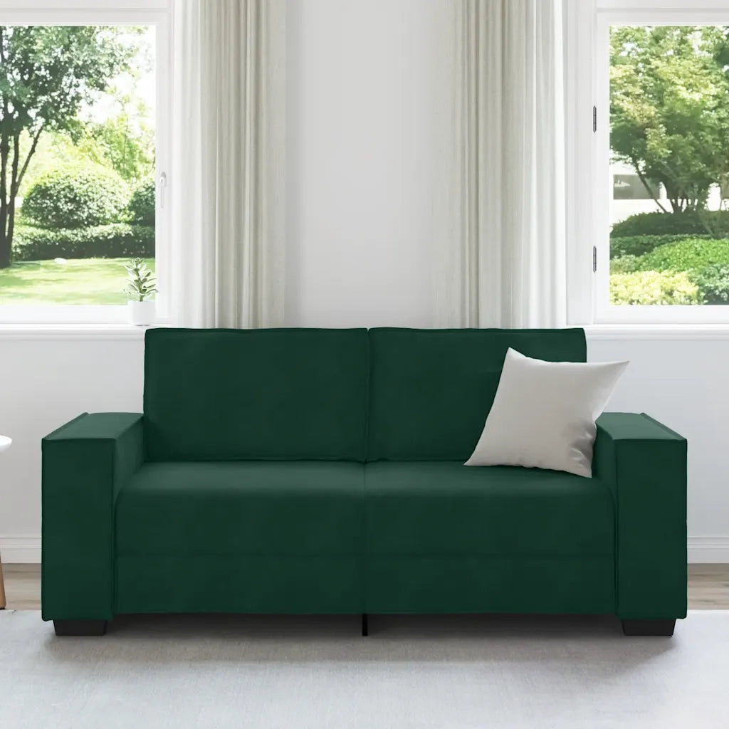 vidaXL Divano a 2 Posti Verde Scuro 140 cm in Velluto
