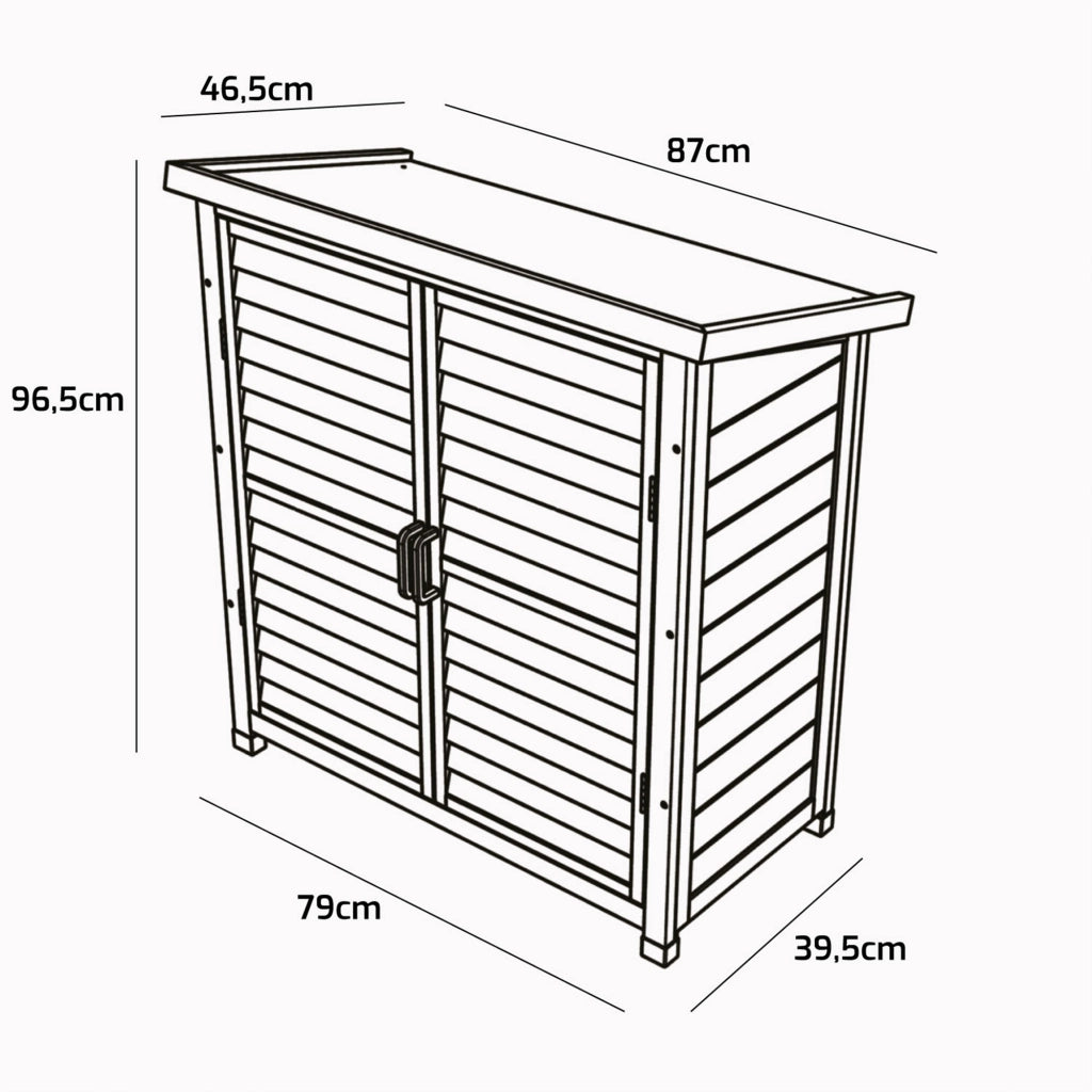 Arborea - Armadietto da Giardino 87x96,5x46,5 cm 2 Ante in Legno di Abete per Attrezzi