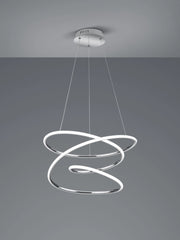 BOLOGNA SOSPENSIONE LED  36W 5100lm, 4000K CROMO CON DIMMERAZIONE AD INTERRUTTORE D.50CM
