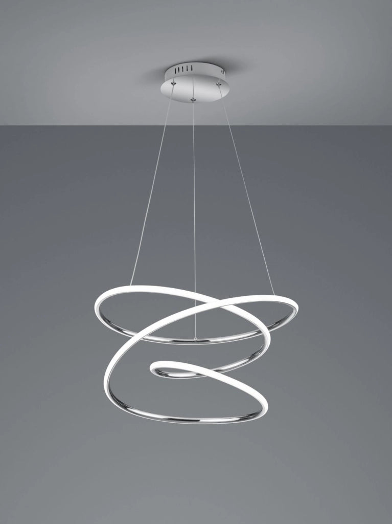 BOLOGNA SOSPENSIONE LED  36W 5100lm, 4000K CROMO CON DIMMERAZIONE AD INTERRUTTORE D.50CM