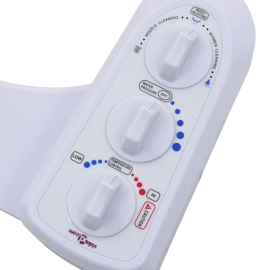 Bidet Accessorio per WC a Doppio Ugello Acqua Calda e Fredda