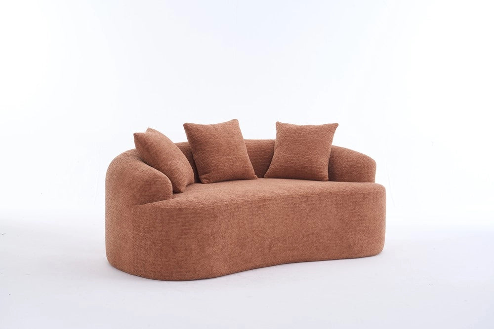 Divano 2 posti con cuscini ¨C Minimal ¨C Velluto corallo rosa