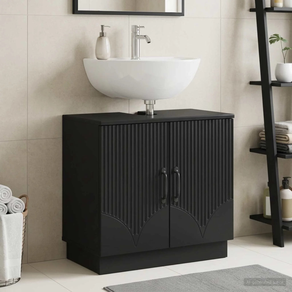 Armadio per Lavabo da Bagno HOORN Nero 59,5 x 31,5 x 56 cm 897226