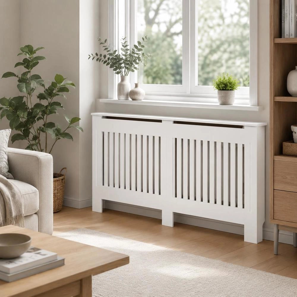Radiator Cover White MDF 172 Cm
