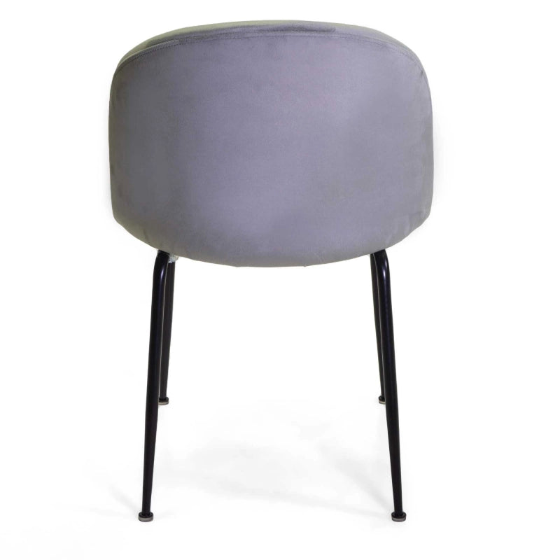 Sedia velluto Sammi grigio struttura nero cm 50x57h47/77,5