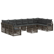 Set Divano da Giardino 11 pcs Grigio polyrattan 3435824