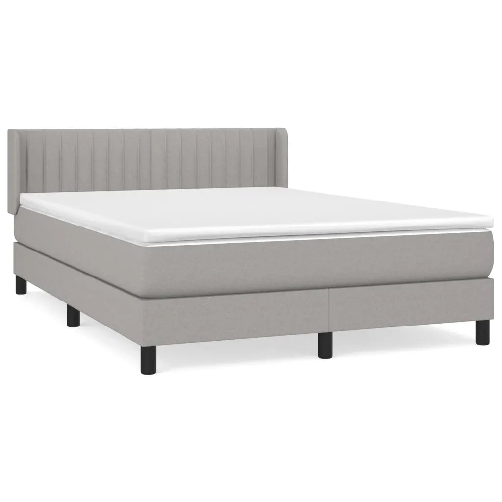 Giroletto a Molle con Materasso Grigio Chiaro 140x200cm Tessuto cod mxl 47229