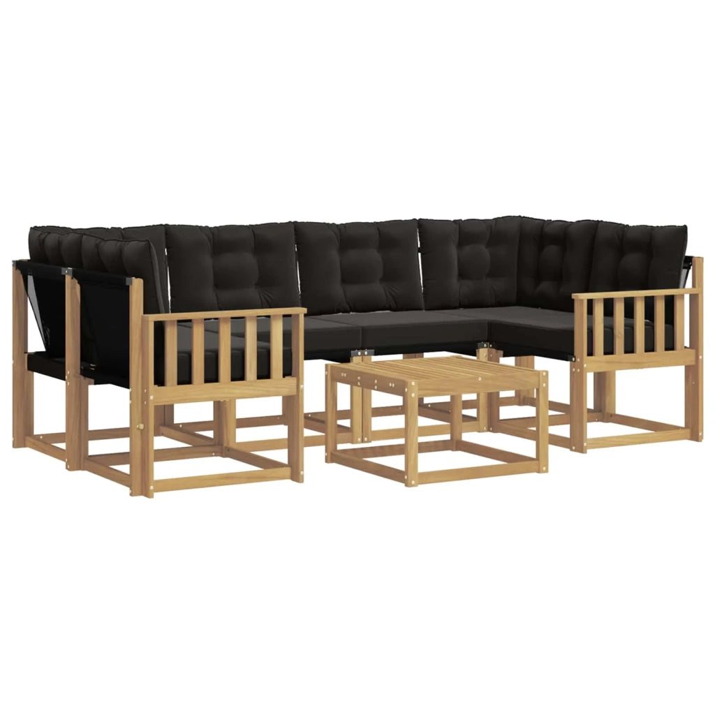 Set di divani da esterno 7 pz Bianco e Nero 3389258