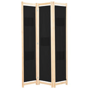 Divisorio a 3 Pannelli Nero 120x170x4 cm in Tessuto cod mxl 77234