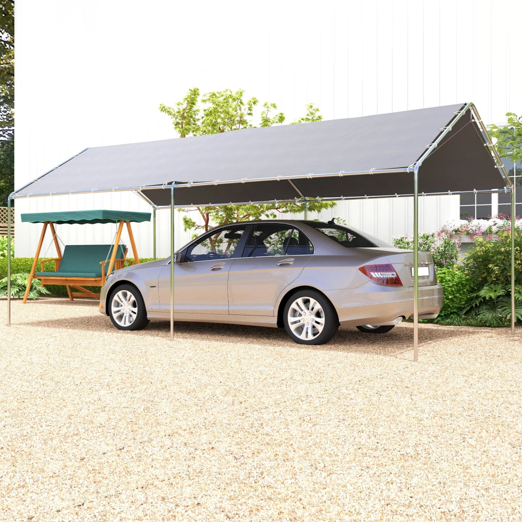 Carport per auto 6x3m ¨C zephmum ¨C acciaio galvanizzato grigio